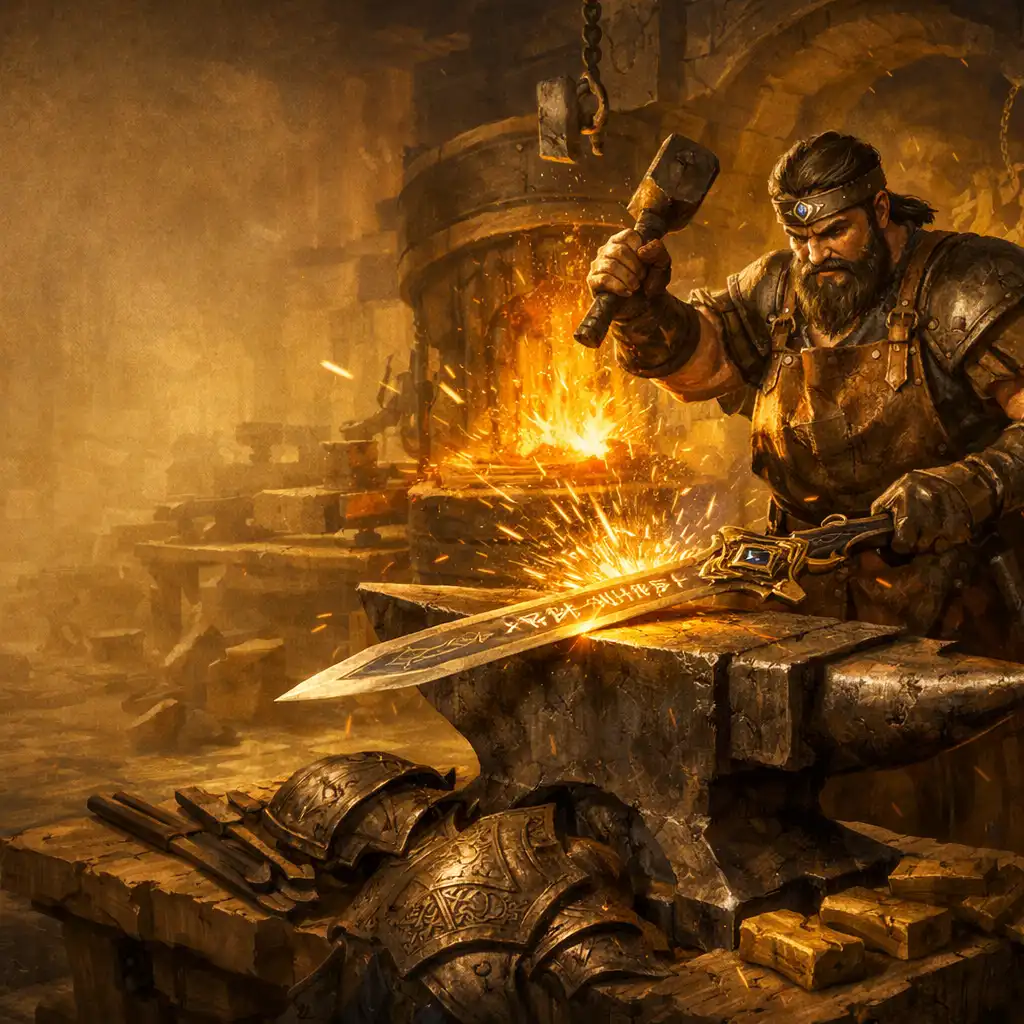 Magiczna kuźnia tworząca broń RuneScape